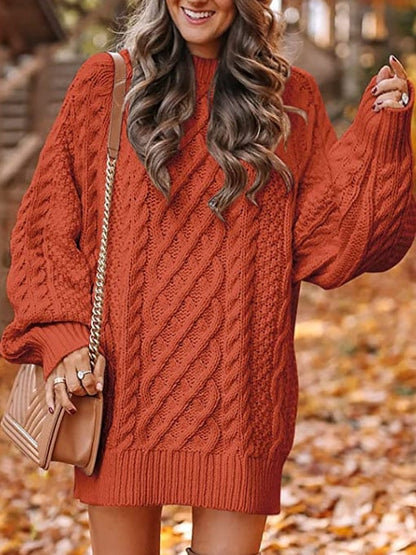 Women'S Loose Large Size Cable Knit Jumper
