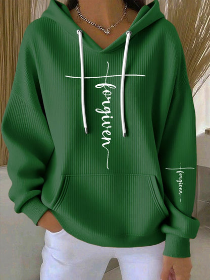 Women's Faith Print Casual Hoodie