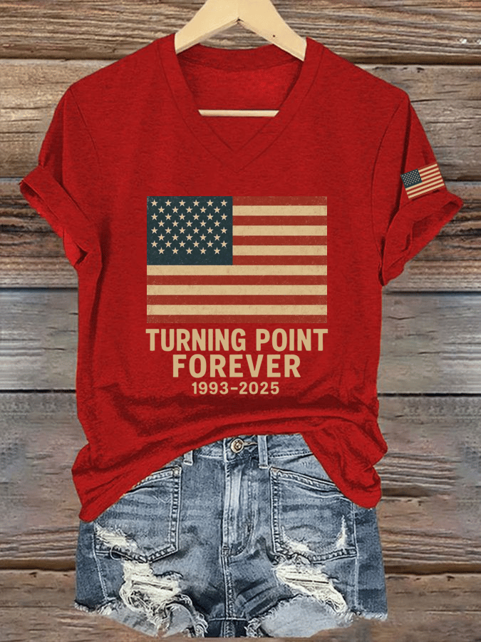 Women's Hot Spot Print V-Neck T-Shirt