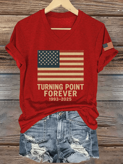 Women's Hot Spot Print V-Neck T-Shirt