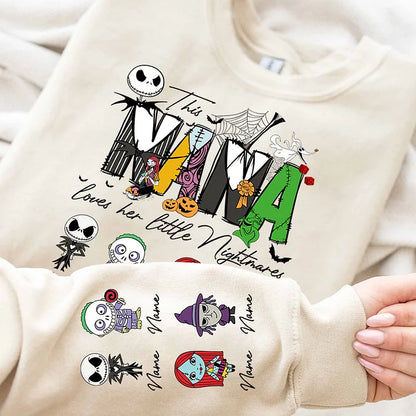 Personalized This Mama Loves Her Little Nightmares Sweatshirt, Mama Shirt With Kids Name