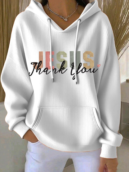 Women's Casual Vintage Faith Thank You Jesus Hoodie