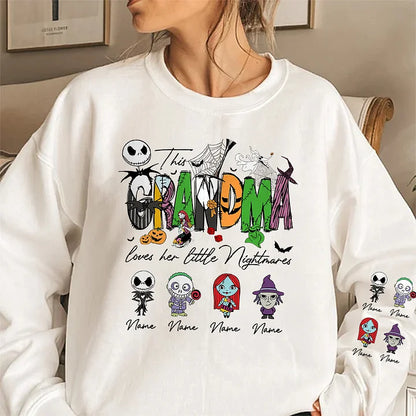 Personalized This Mama Loves Her Little Nightmares Sweatshirt, Mama Shirt With Kids Name