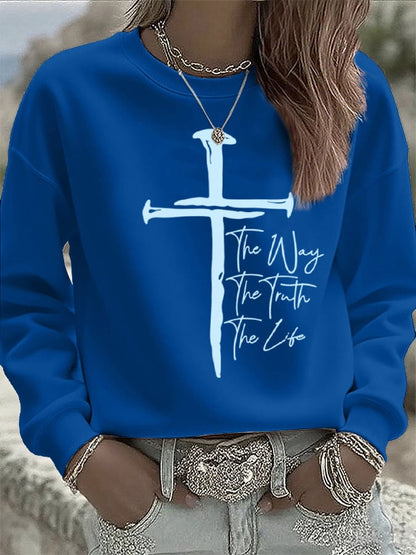 Women's Jesus The Way The Truth The Life Print Sweatshirt