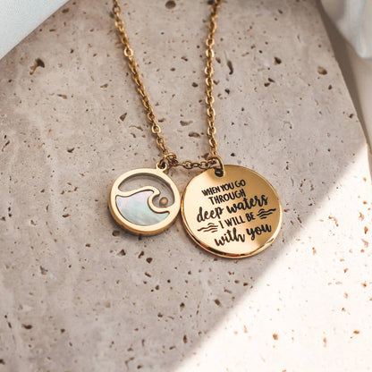Isaiah 43:2 - Deep Waters Wave Necklace