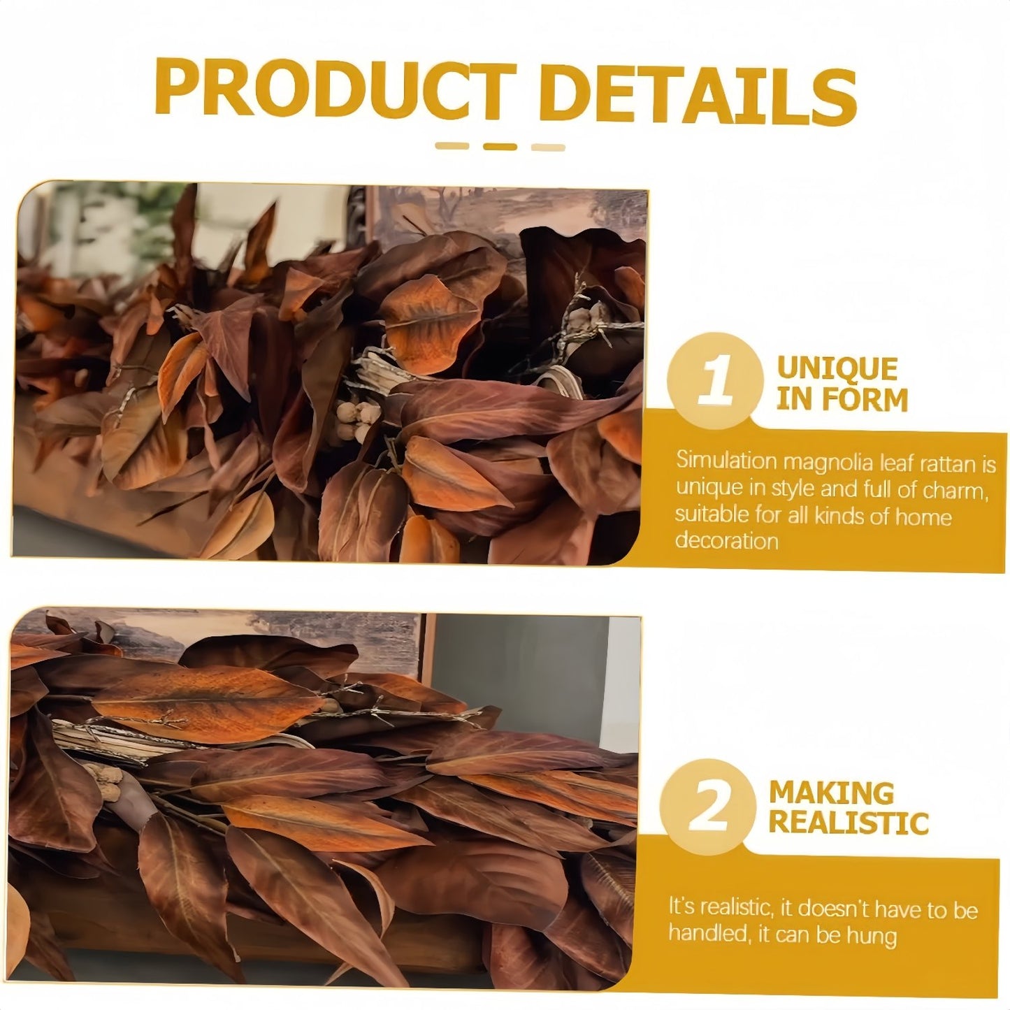 🔥Hot Sale🔥Brown Magnolia Leaf Garland--Buy 2 Free Shipping