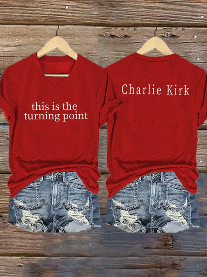 Women's Charlie Kirk This is the Turning Point Pride T-Shirt