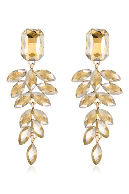Dark Green Teardrop Crystal Earrings