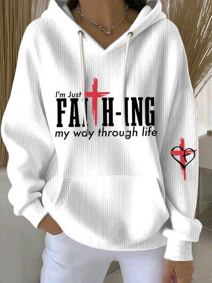 Women's  I'M Just Faith-Ing My Way Through Life Sweatshirts