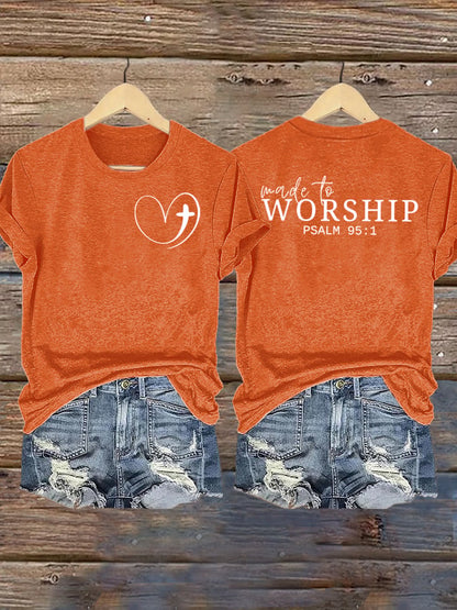 Women's Worship Faith  Print T-Shirt