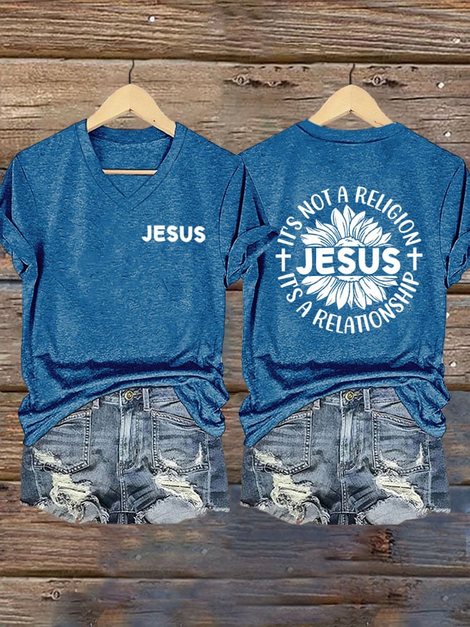 Women's It's Not A Religion It's A Relationship Printed T-Shirt