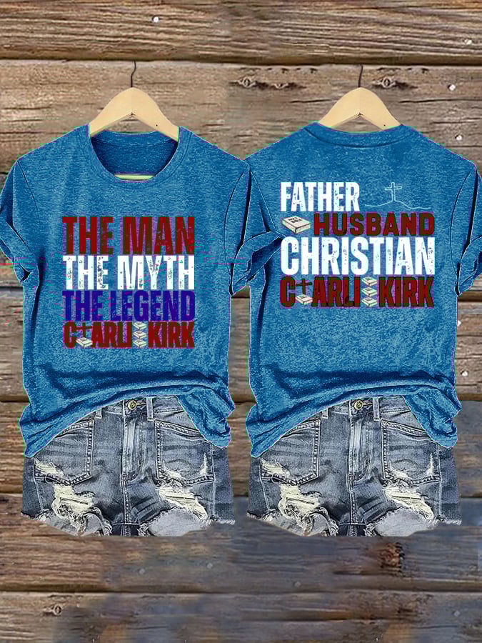 Women's Retro Father Husband Christian The Man The Myth The Legend   Print Shirt