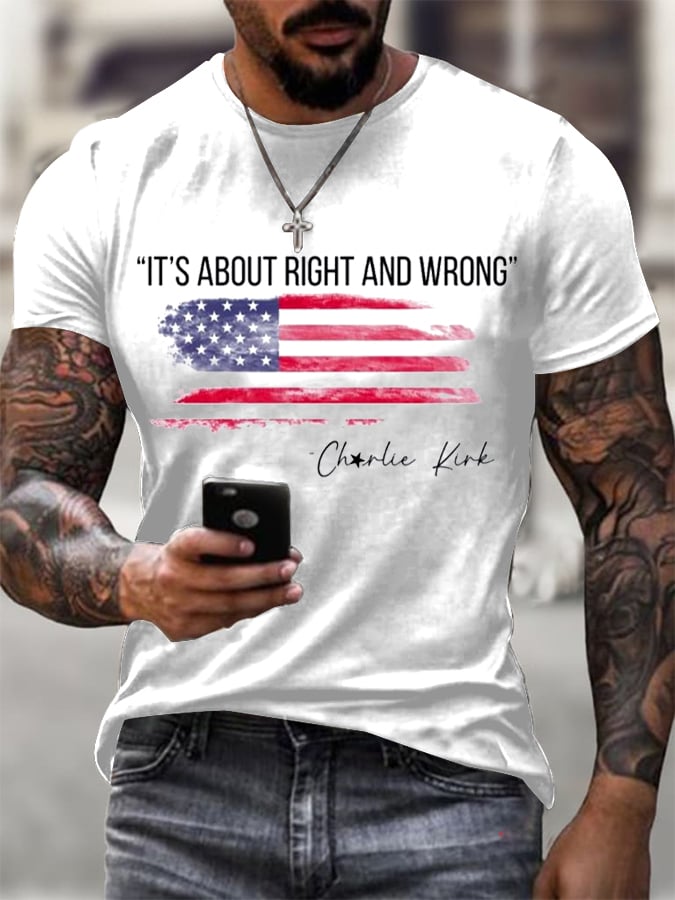 Men's It's About Right and Wrong  Printed T-Shirt