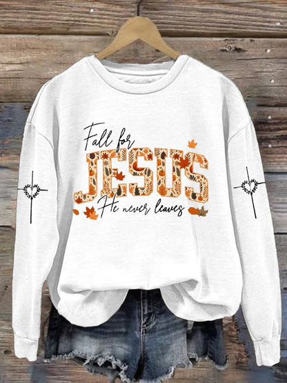 Women's He Never Leaves Sweatshirt