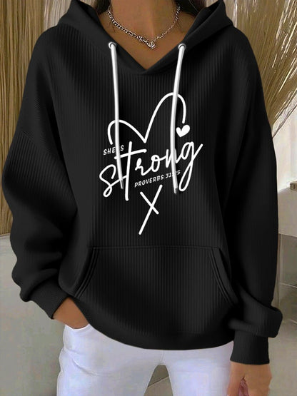 Women's Casual Faith  Textured Hoodie