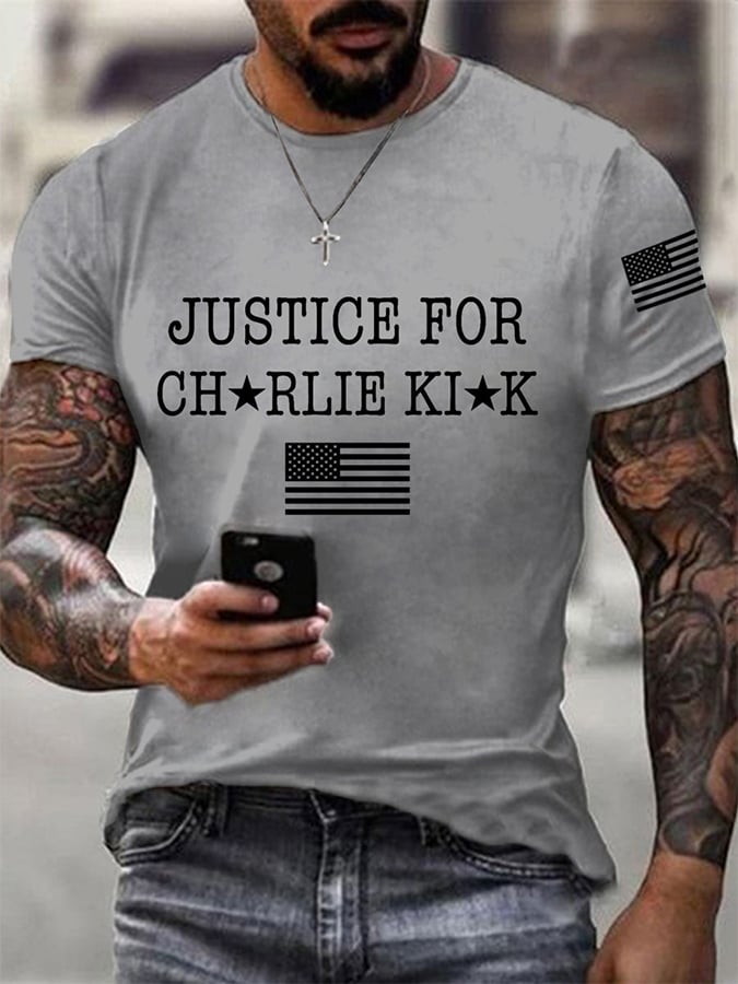 Men's  Justice For Print short-sleeved T-shirt