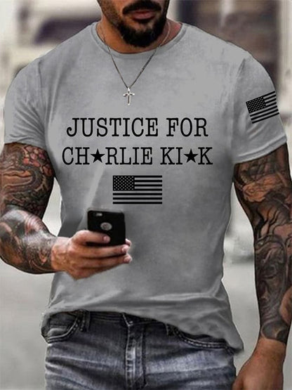Men's  Justice For Print short-sleeved T-shirt