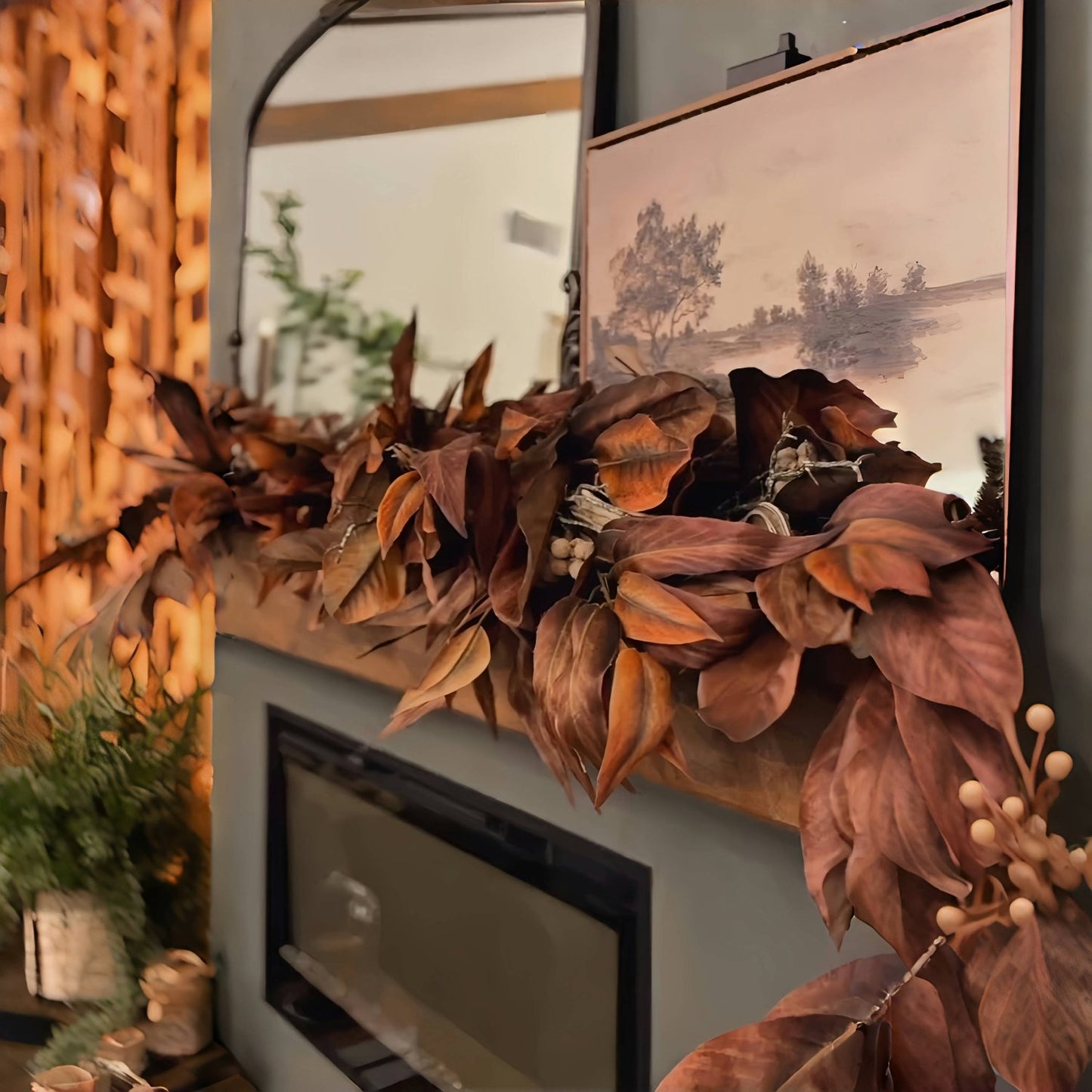🔥Hot Sale🔥Brown Magnolia Leaf Garland--Buy 2 Free Shipping