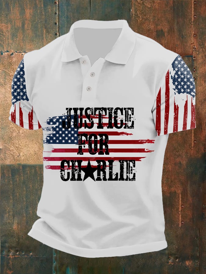 Men's Commemorative Leader Print Casual Polo Shirt