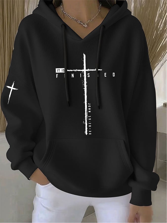 Women's It Is Finished Print Casual Sweatshirt