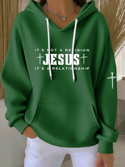 Women's Casual Faith  Textured Hoodie