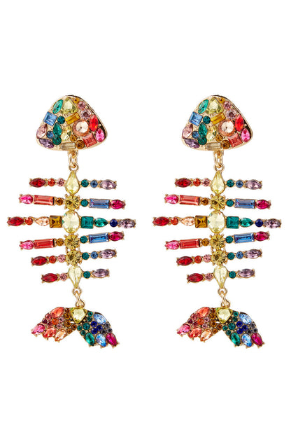 Colorful Beaded Fishbone Earrings
