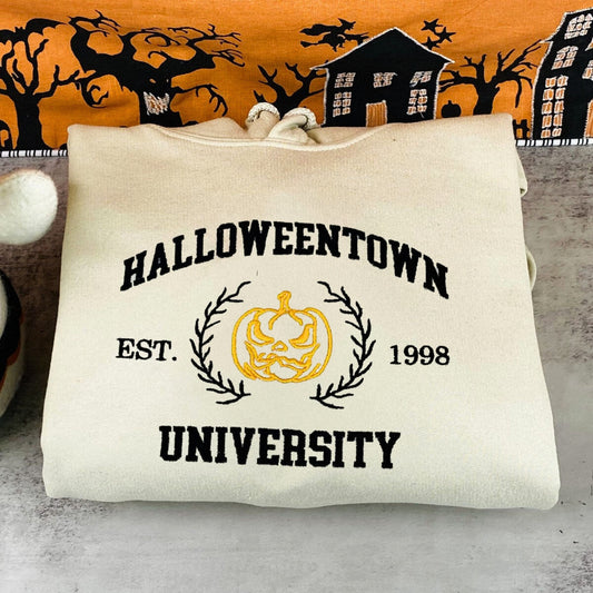 Embroidered Vintage Halloweentown University 1998 Sweatshirt or Hoodie, Fall Autumn, Halloween Sweater