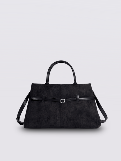 Suede Shopper with Adjustable Strap