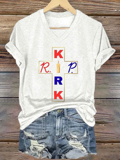 Women's Commemorative Leader Print V-Neck T-Shirt