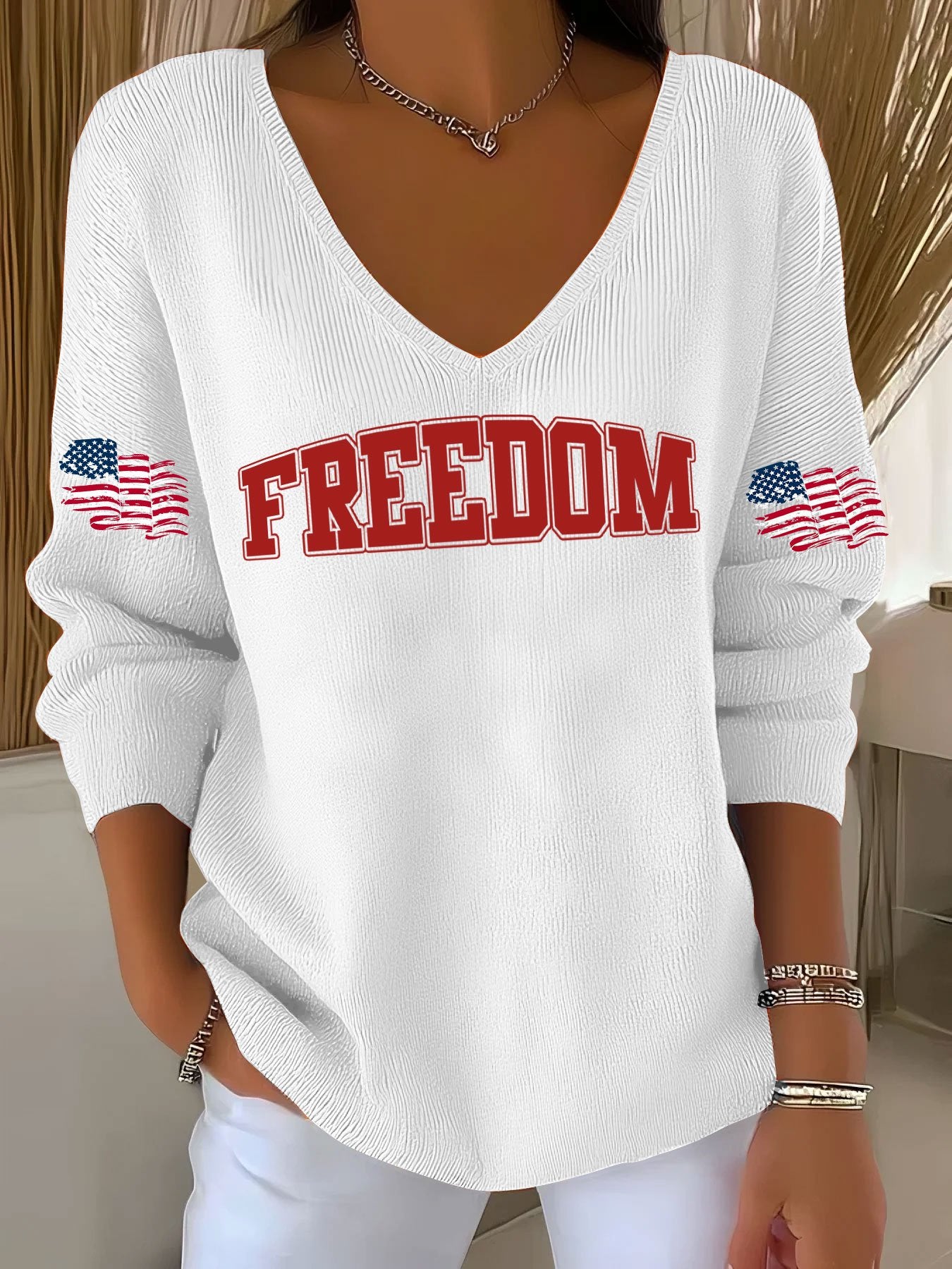 Women's Hot Print V-Neck T-Shirt
