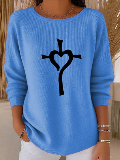 Women's casual simple cross knitted top