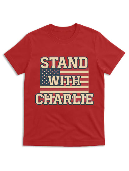 Stand With Charlie Kirk Shirt, Free Speech Support Tee, Vintage College Political Shirt, Conservative Statement Sweatshirt, America Freedom