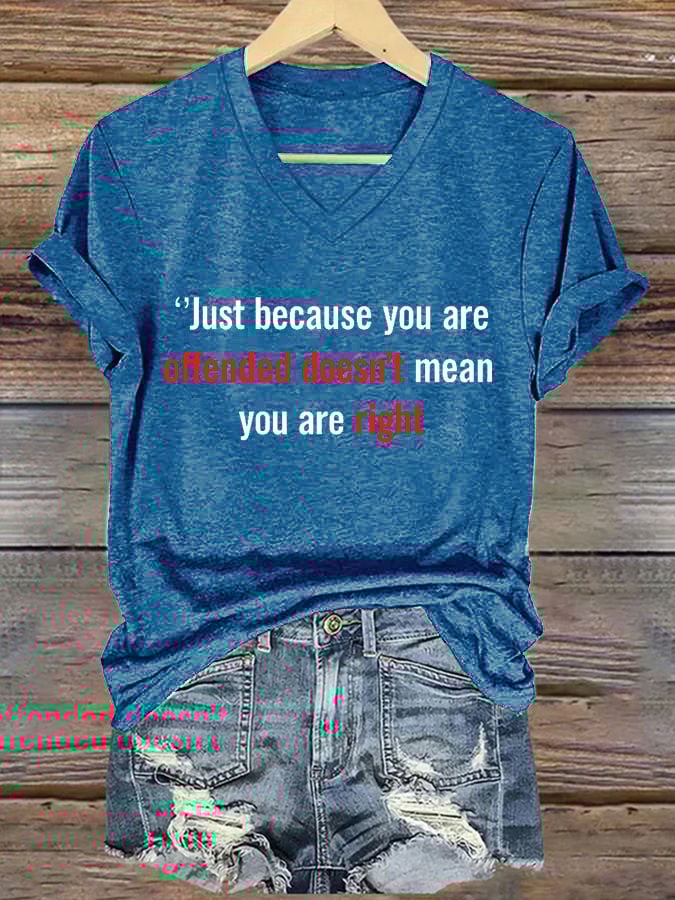 Women's Commemorative Print V Neck T-shirt