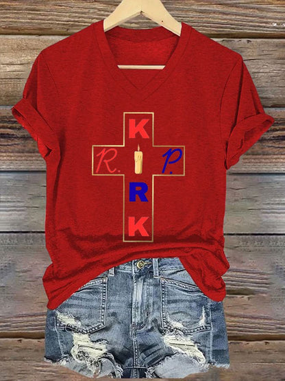Women's Commemorative Leader Print V-Neck T-Shirt