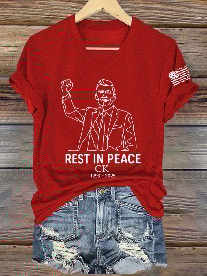 Women's Commemorative Leader Print V-Neck T-Shirt