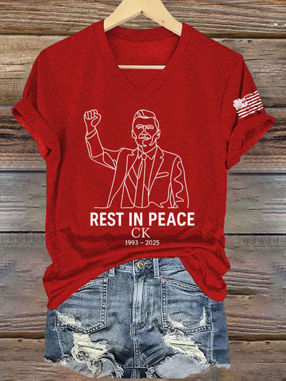Women's Commemorative Leader Print V-Neck T-Shirt