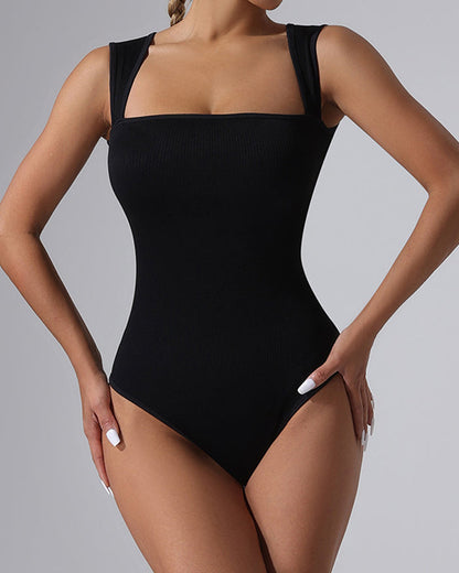 Ribbed Sleeveless Bodysuit