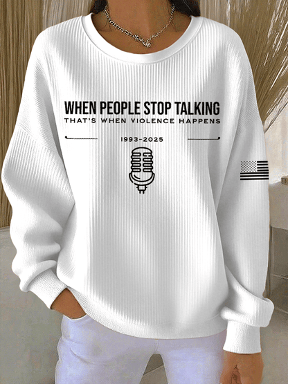 Women's Hot Spot Print Knitted Crew Neck Long Sleeve Top