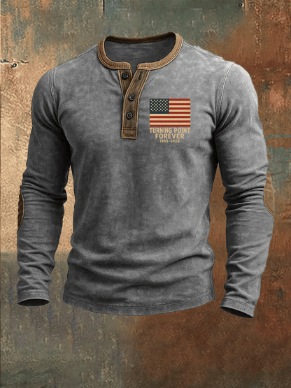 Men's Hot Spot Print Henley Top