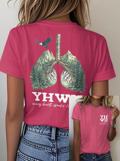 Women's Casual Retro Faith Print T-Shirt