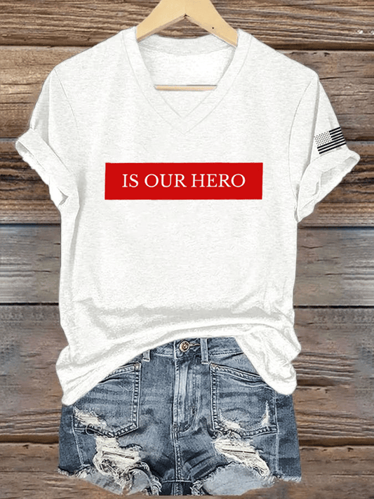 Women's Hot Spot Print V-Neck T-Shirt