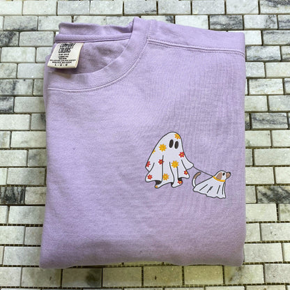 Сute Ghost Walking Dog Shirt or Sweatshirt